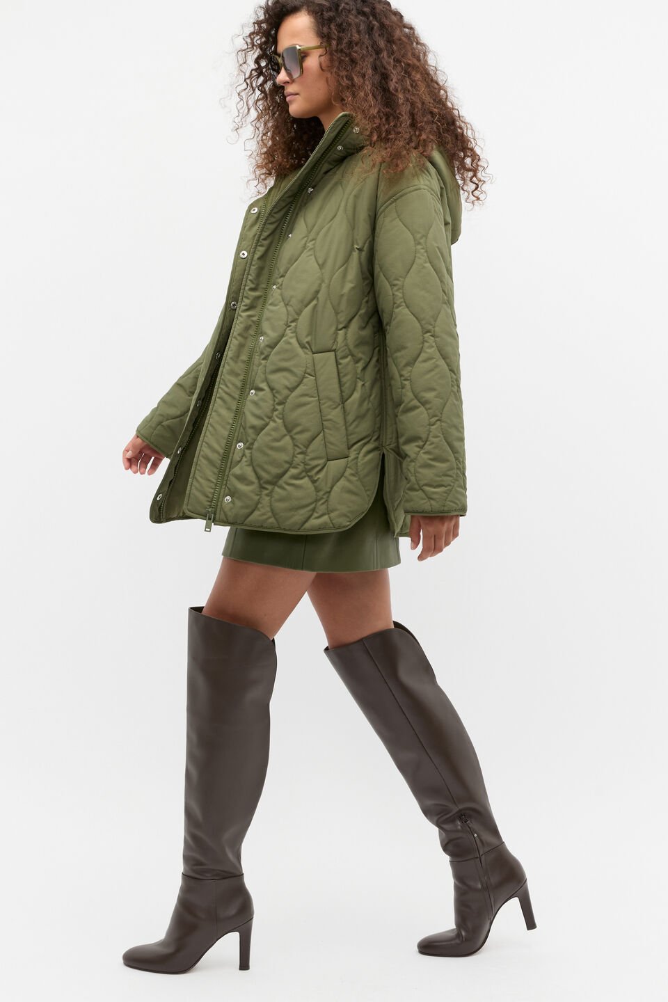 Boxy Quilted Jacket  Rainforest