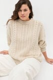 Cable Slouch Crew Neck Knit  Oat Marle  hi-res