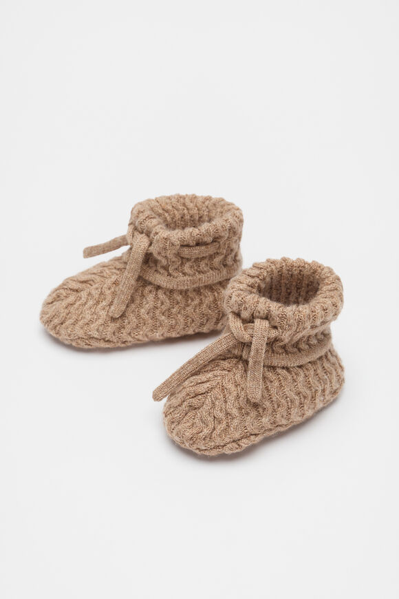 Cable Knit Booties  Nutmeg Marle  hi-res