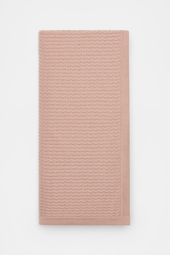 Cable Knit Blanket  Blush Pink  hi-res