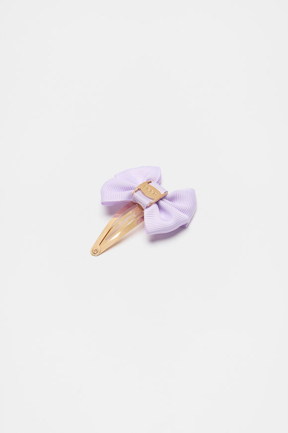 Heritage Grosgrain Bow Snap  Lavender  hi-res