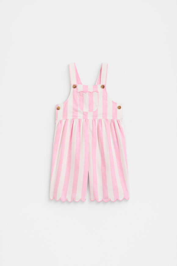 Stripe Scallop Overall  Candy Pink  hi-res