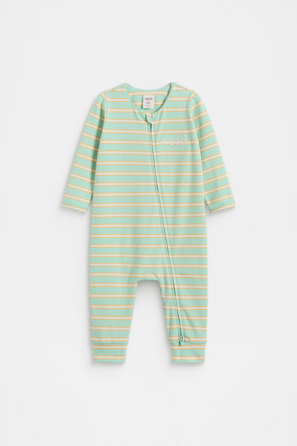 Stripe Logo Zipsuit  Mint  hi-res