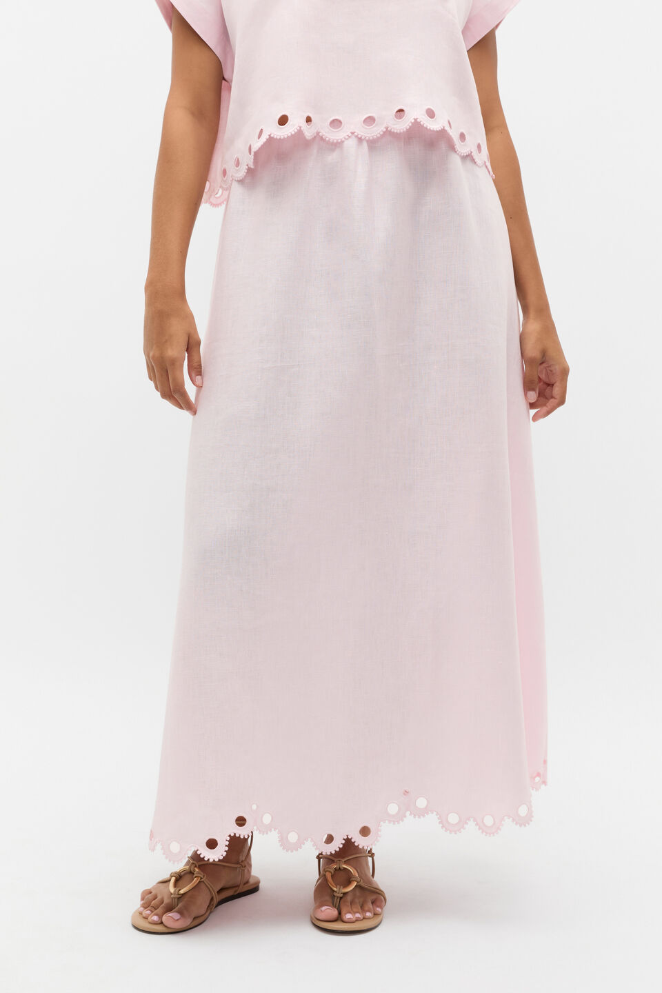 Linen Embroidered Skirt  Primrose