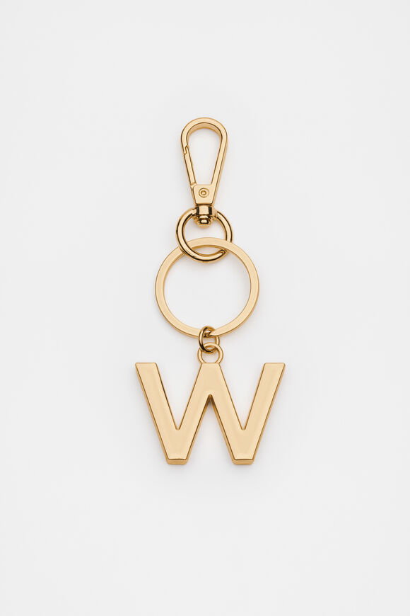 Gold Initials Keyring  W  hi-res