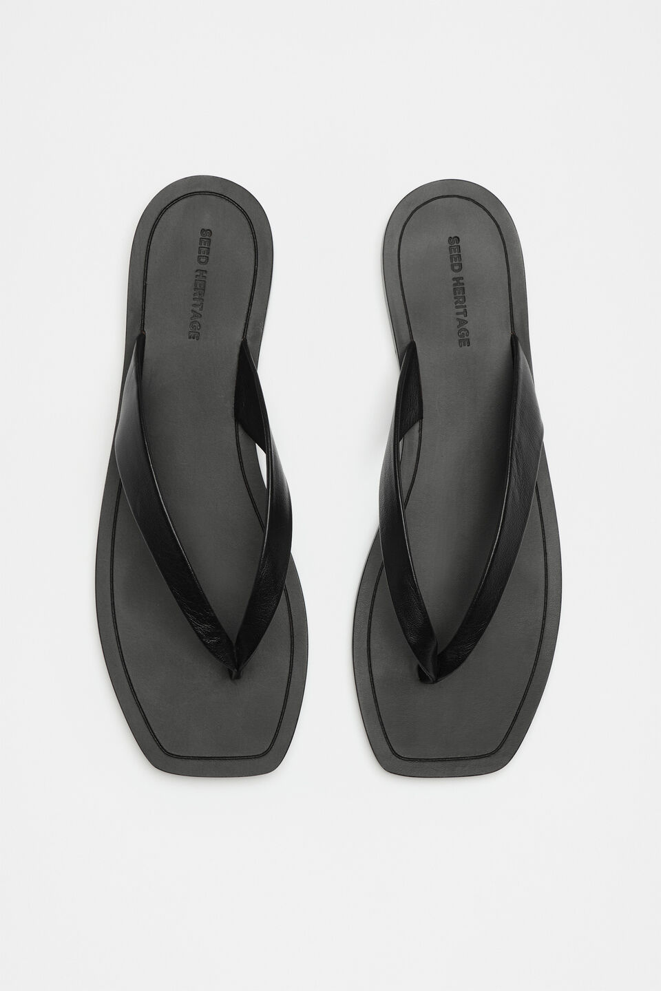 Kenna Leather Flip Flop  Black