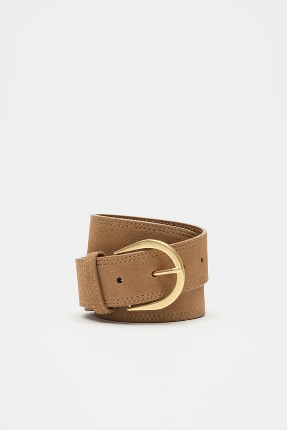 Jessie Topstitch Waist Belt  Caramel  hi-res