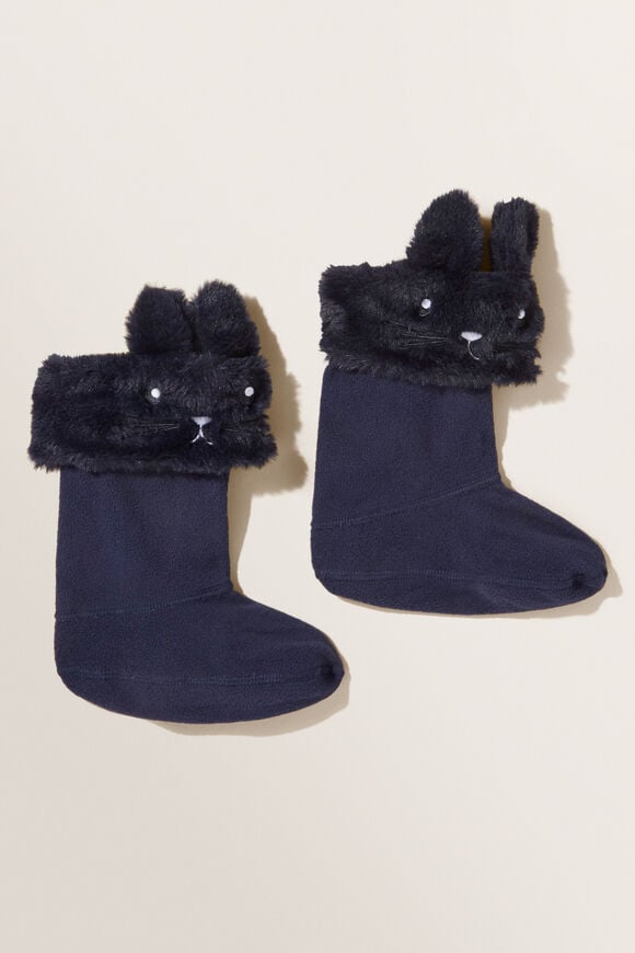 Bunny Gumboot Socks  Midnight Blue  hi-res