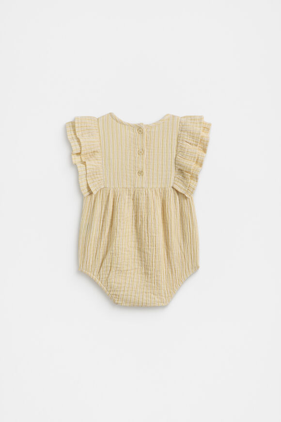 Stripe Frill Romper  Honey  hi-res