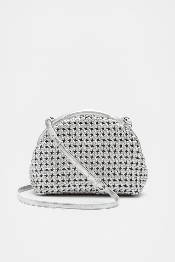 Framed Woven Pouch  Silver  hi-res
