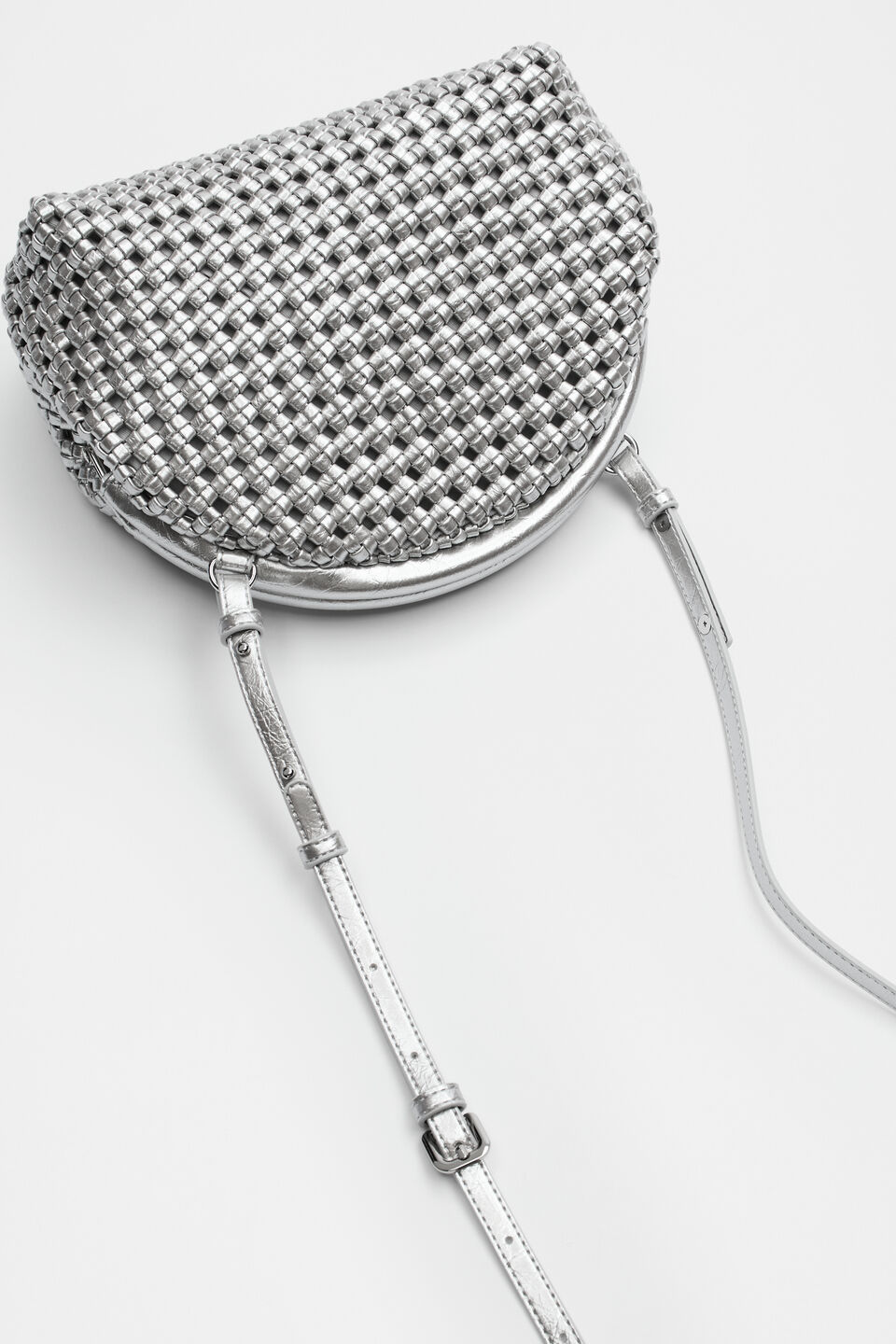 Framed Woven Pouch  Silver