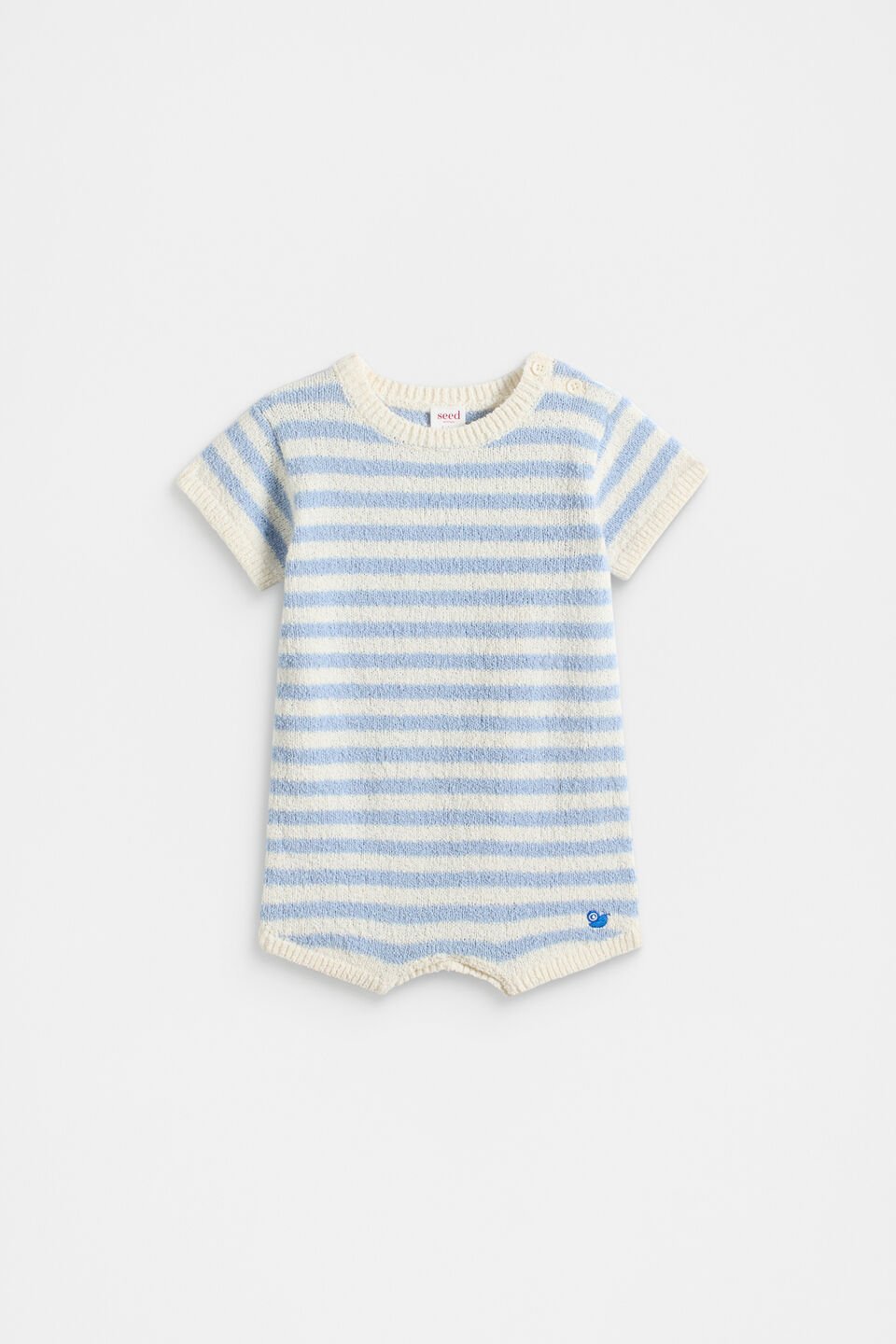 Snail Knit Romper  Baby Blue