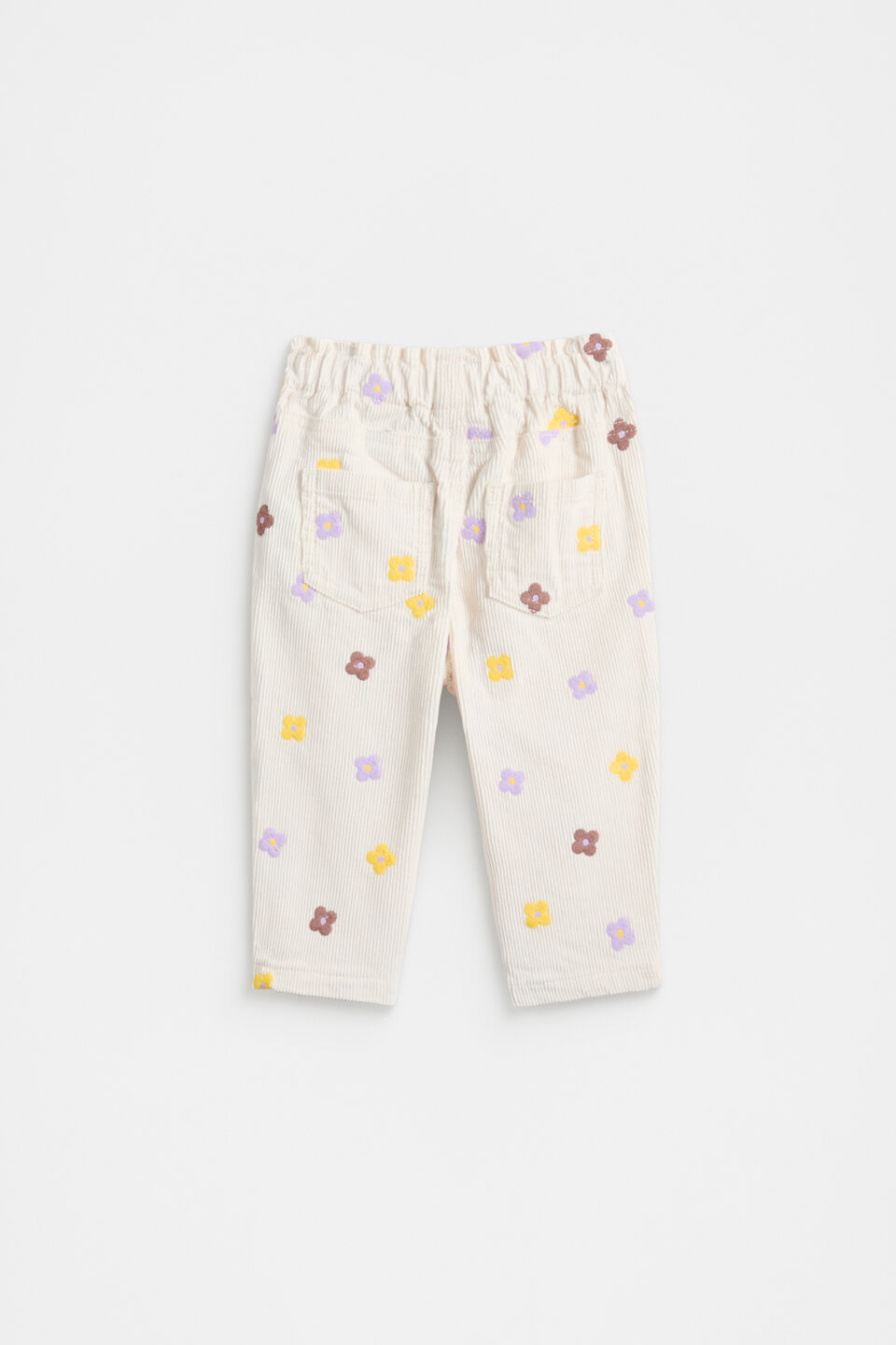 Embroidered Cord Pant  Classic Cream