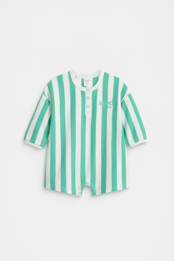 Stripe Logo Oversized Jumpsuit  Jade Green  hi-res