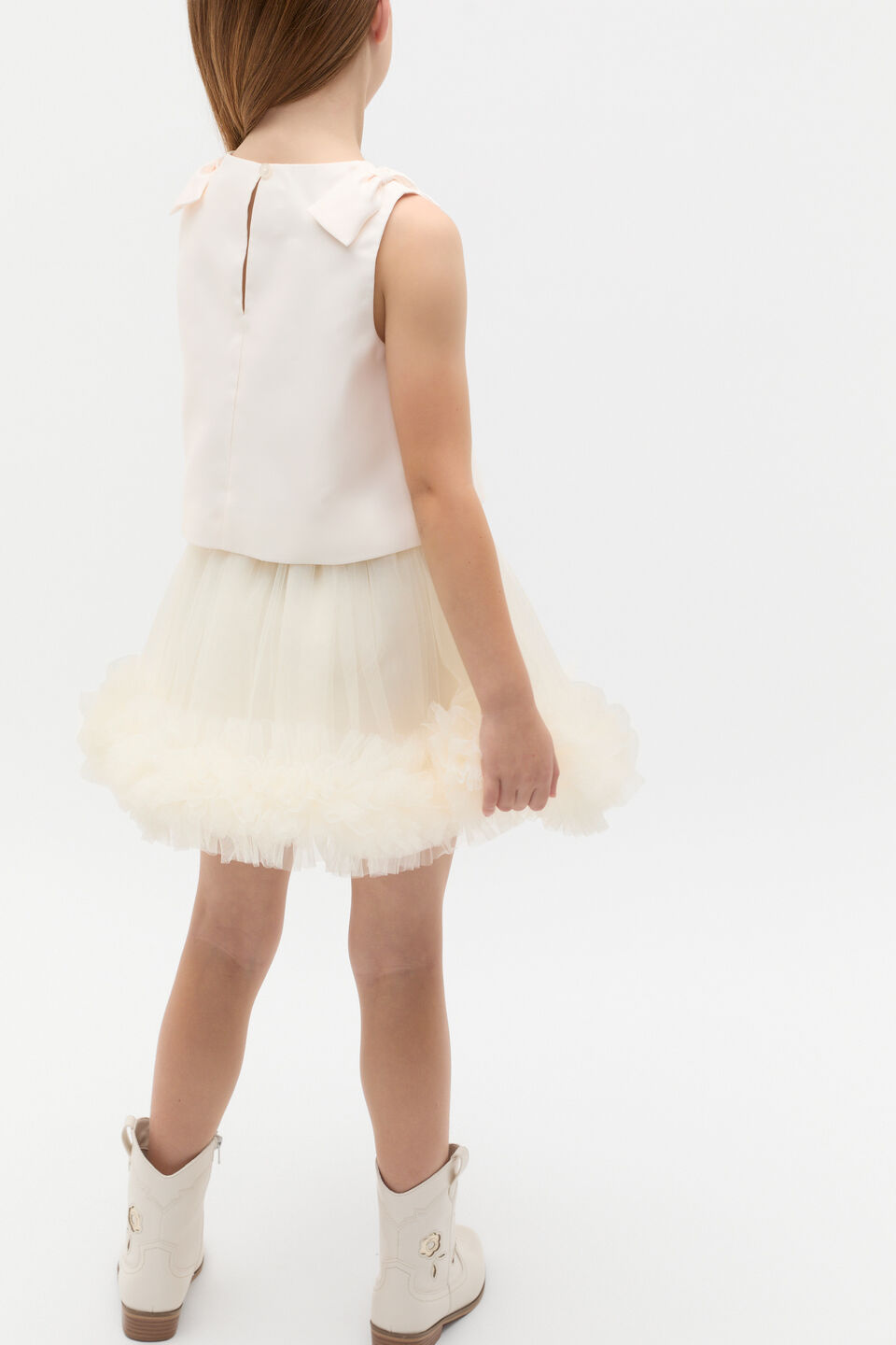 Satin Bow Top  Classic Cream