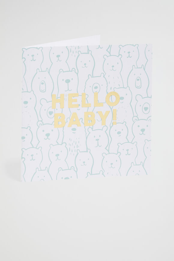 Large Bears Hello Baby Card  Multi  hi-res