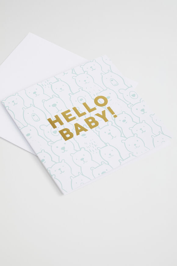 Large Bears Hello Baby Card  Multi  hi-res