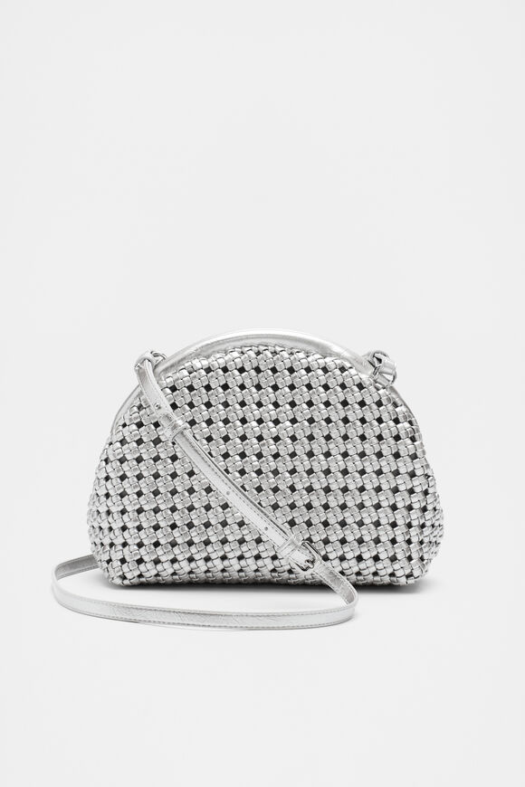 Framed Woven Pouch  Silver  hi-res