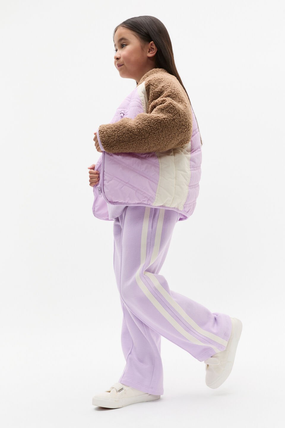 Spliced Teddy Jacket  Soft Lilac