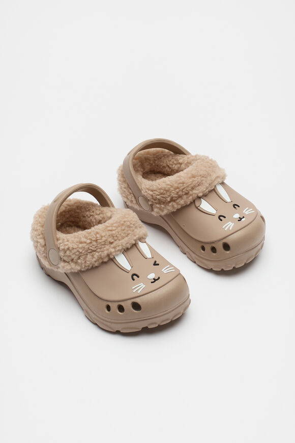 Bunny Fur Lined Clog  Chocolate Shake  hi-res