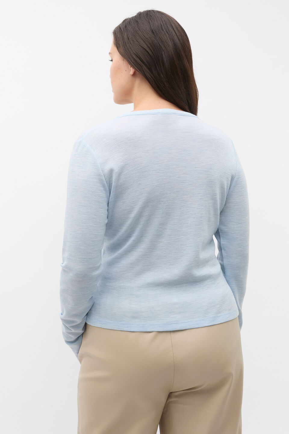 Australian Merino Cardigan  Ice Blue Marle