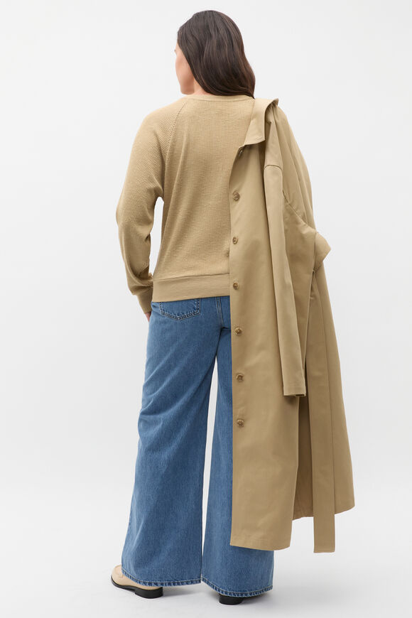 Supersoft Henley Relaxed Top  Cashew  hi-res