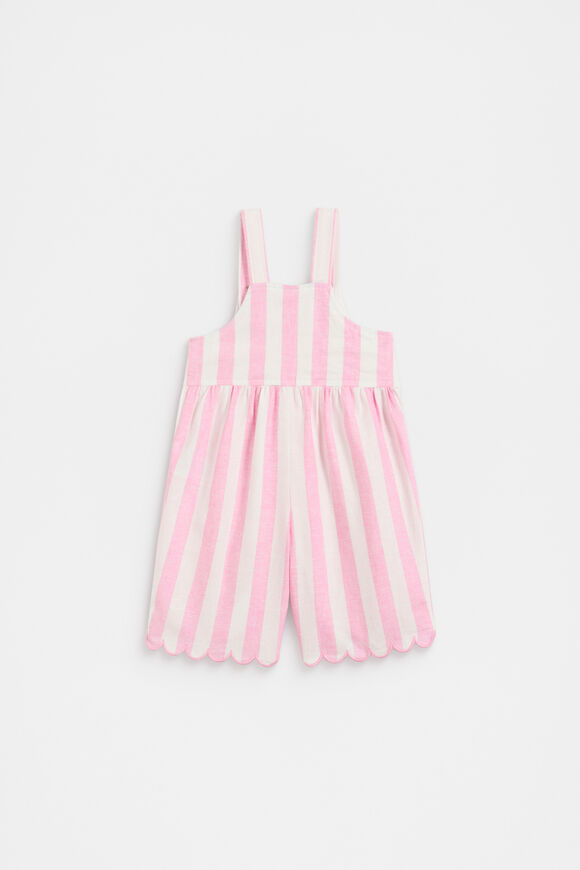 Stripe Scallop Overall  Candy Pink  hi-res