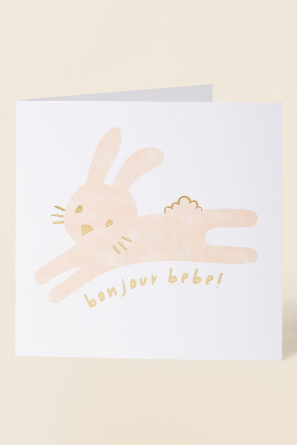 Bonjour Bebe Card  Pink  hi-res