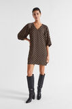 Spot Twill V Neck Mini Dress  Macchiato Spot  hi-res