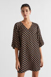 Spot Twill V Neck Mini Dress  Macchiato Spot  hi-res