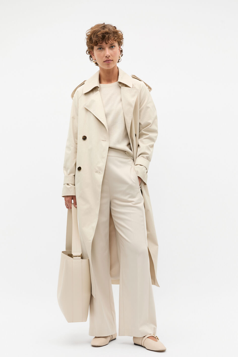 Elasticated Wide Leg Pant  Oat
