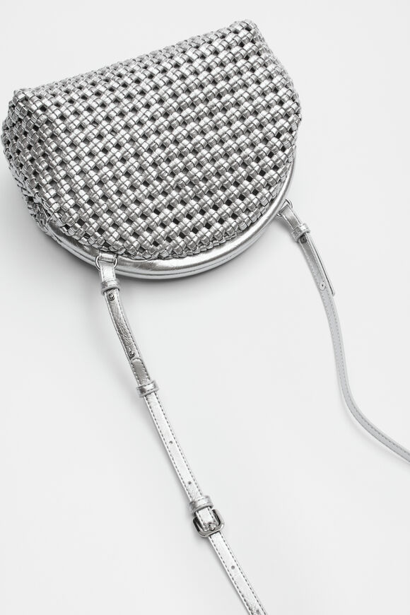 Framed Woven Pouch  Silver  hi-res