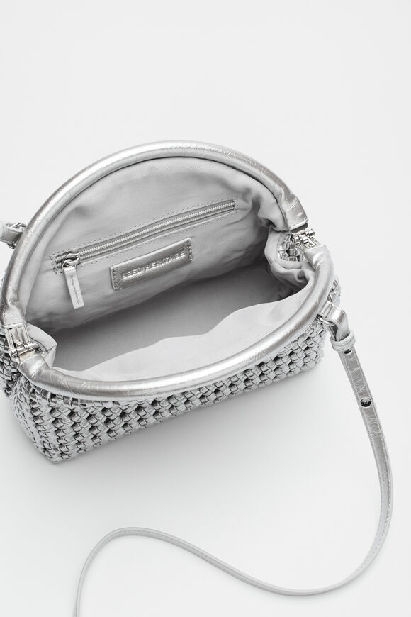 Framed Woven Pouch  Silver  hi-res