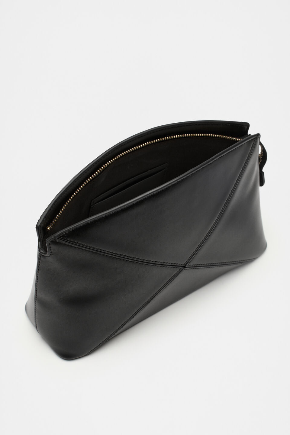 Paneled Clutch  Black