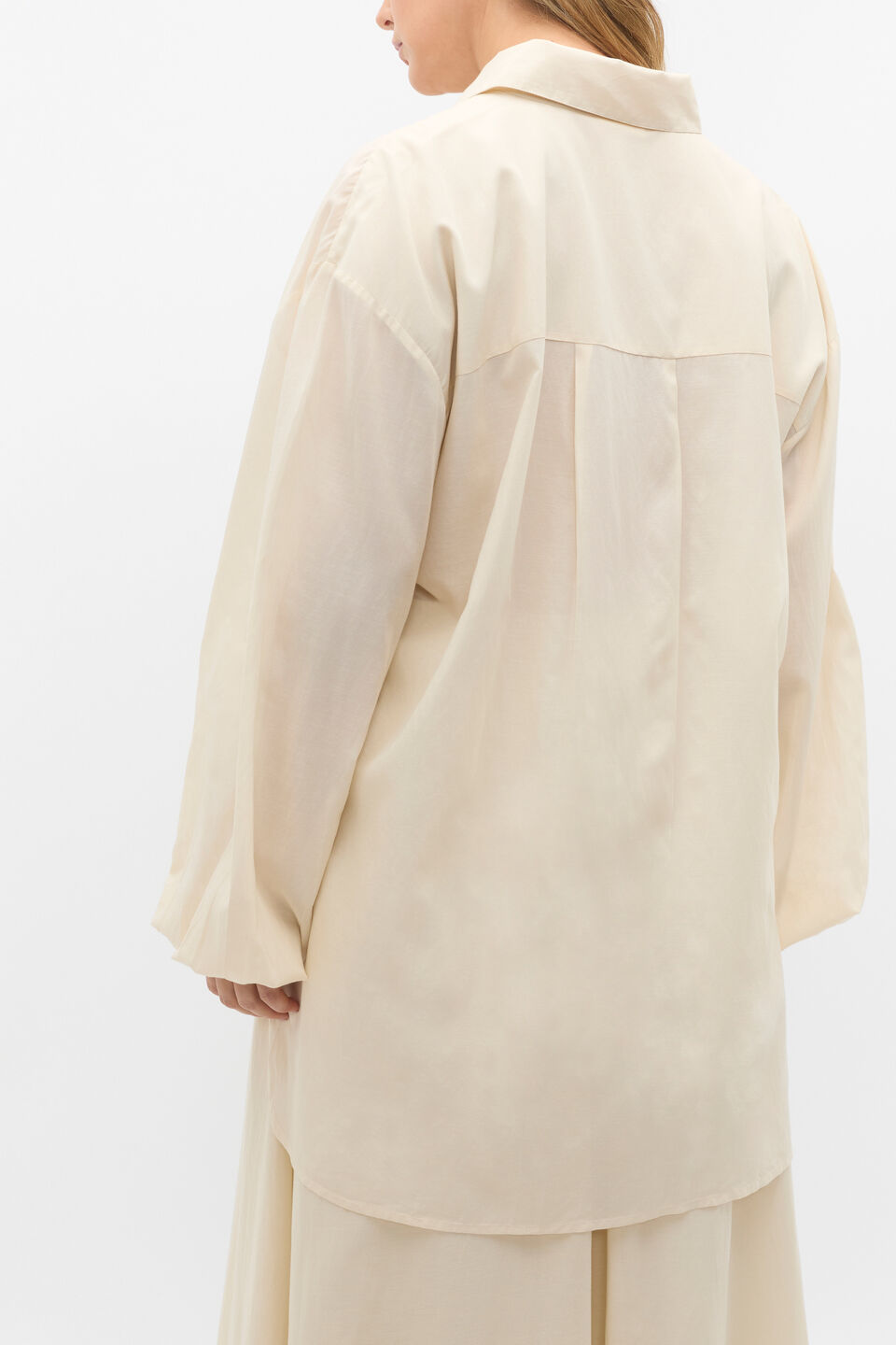 Voile Oversized Blouson Shirt  Tofu