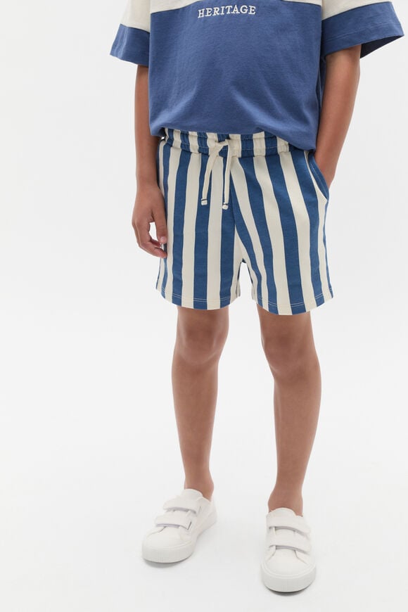 Core Stripe Track Short  Washed Navy  hi-res