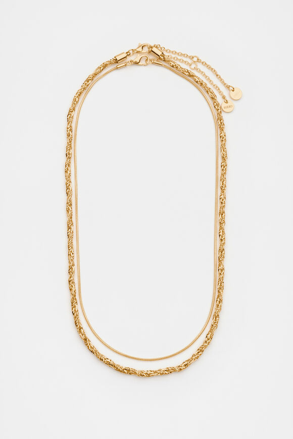 Rope Chain Necklace Set  Gold  hi-res