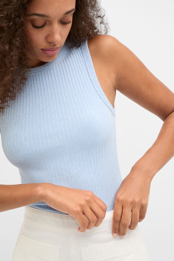 Cotton Rib Tank  Arctic Blue Marle  hi-res