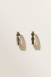 Small Enamel Hoops  Gold Basil  hi-res
