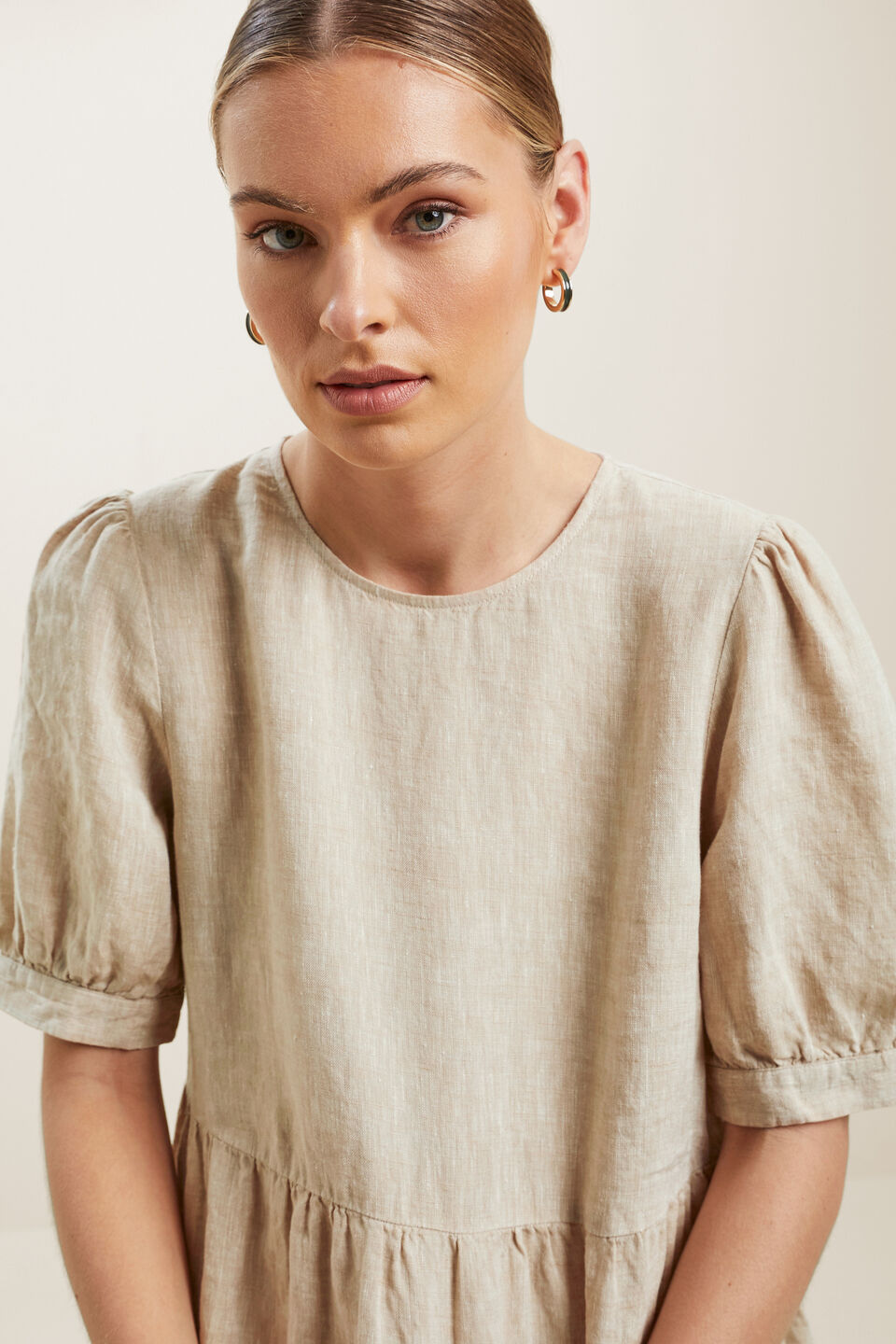 Small Enamel Hoops  Gold Basil