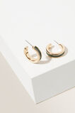 Small Enamel Hoops  Gold Basil  hi-res