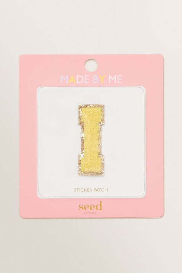 Made By Me Glitter Initial Patch  I  hi-res
