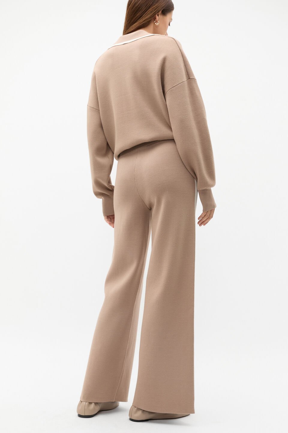 Double Knit Contrast Pant  Cookie