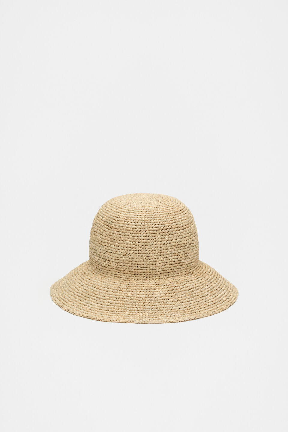 Raffia Rounded Bucket Hat  Natural
