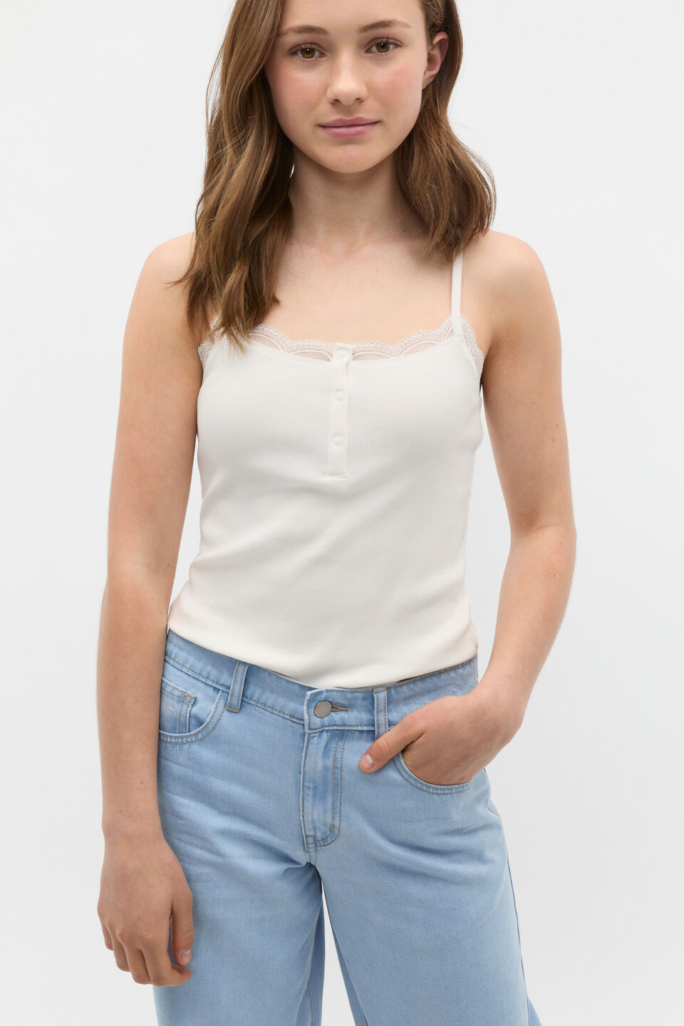 Lace Trim Cami  Canvas