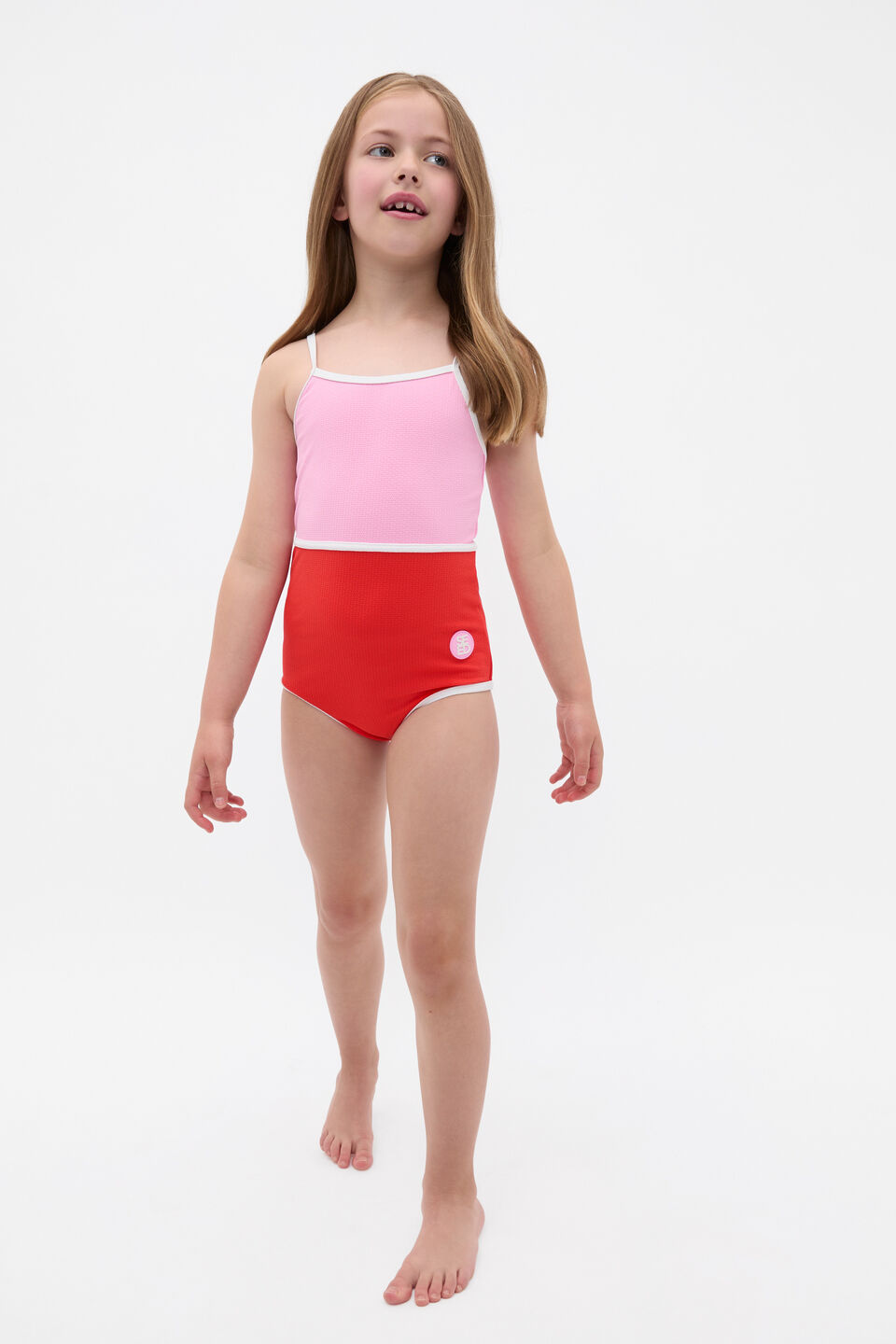 Colourblock Bather  Candy Pink
