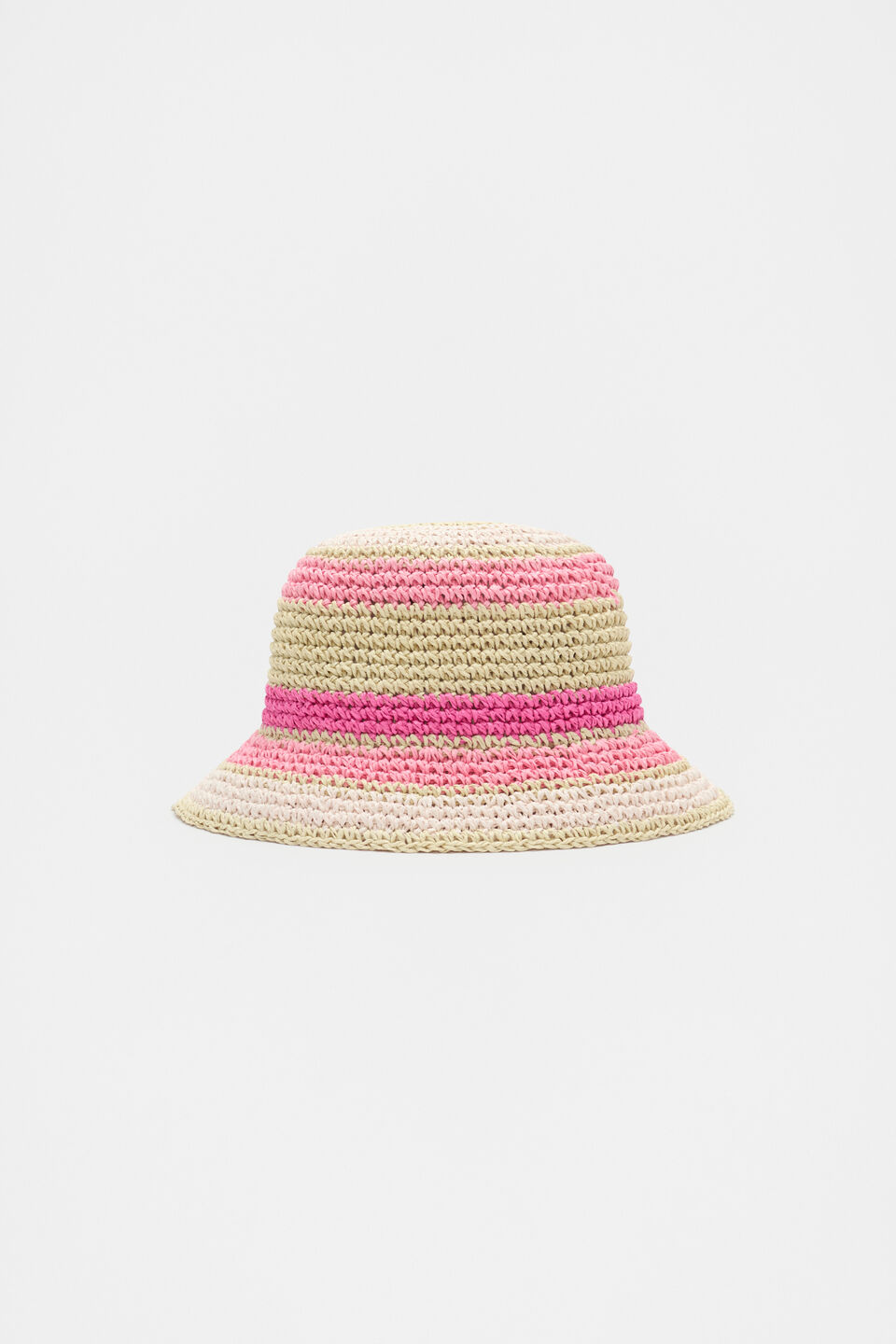 Stripe Straw Hat  Candy Pink Multi