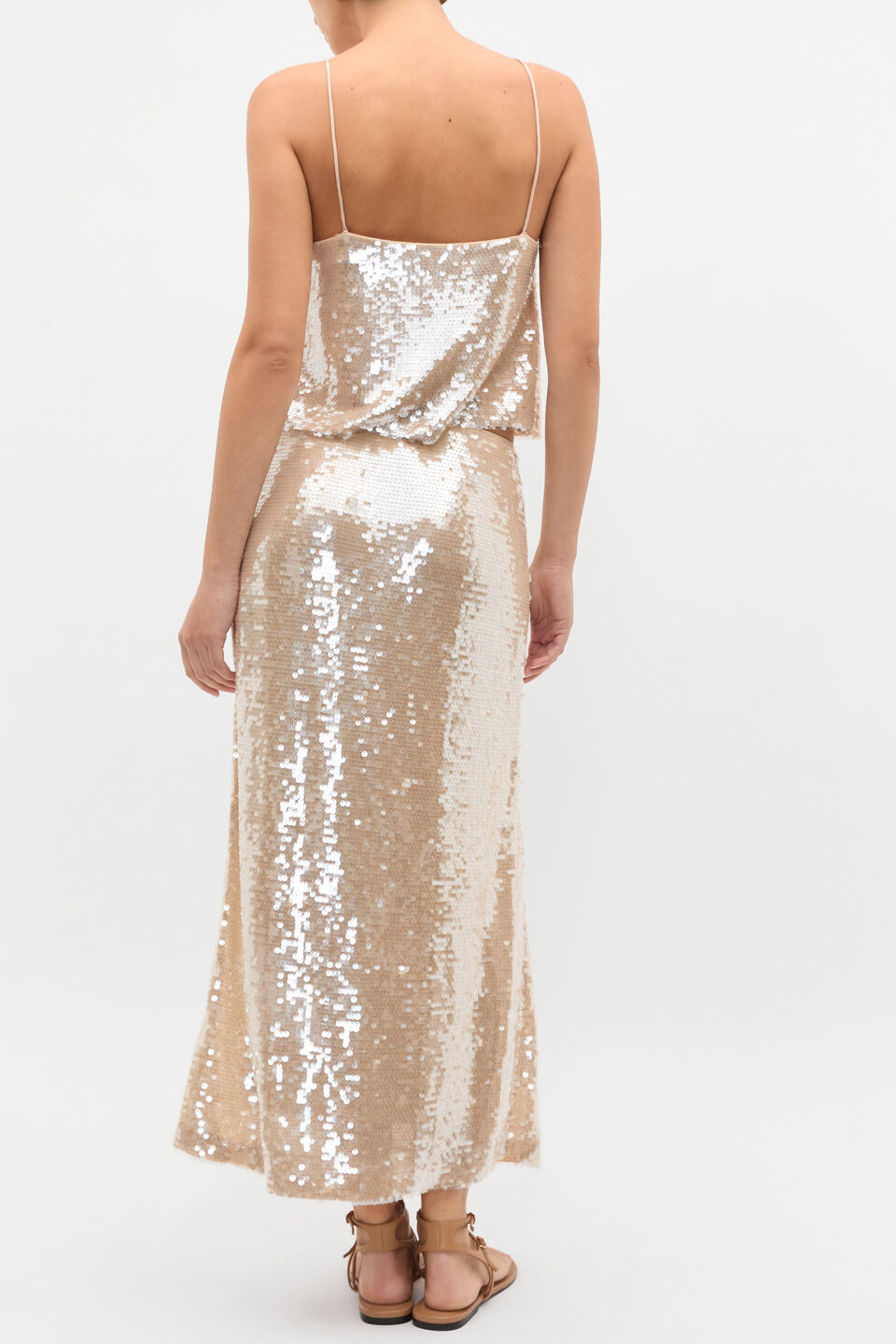 Sequin Embellished Cami  Ecru