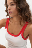 Contrast Bind Rib Tank  Whisper White  hi-res