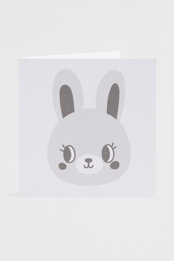 Small Bunny Card  Grey  hi-res